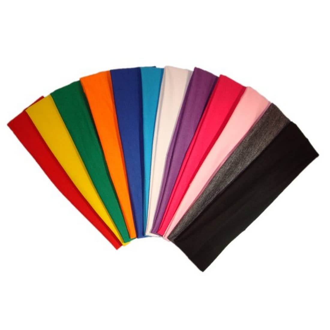 SENECIO� 12Pc Gym Workout Multicolor Wide Strap Cotton Soft Stretch Sweat Absorbent Elastic Yoga Headband for School Girls & Women (B09Z7TXN5P) Amazon Price History, Amazon Price Tracker