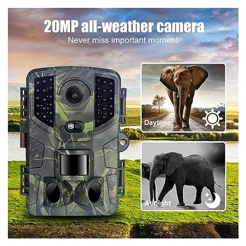 DELURA Wildkamera 20MP 1080P Jagd Trail Kamera wasserdichte Infrarot Nachtsicht Outdoor Bewegung Aktiviert Kamera Wildlife Jagd Überwachung – Bild 4