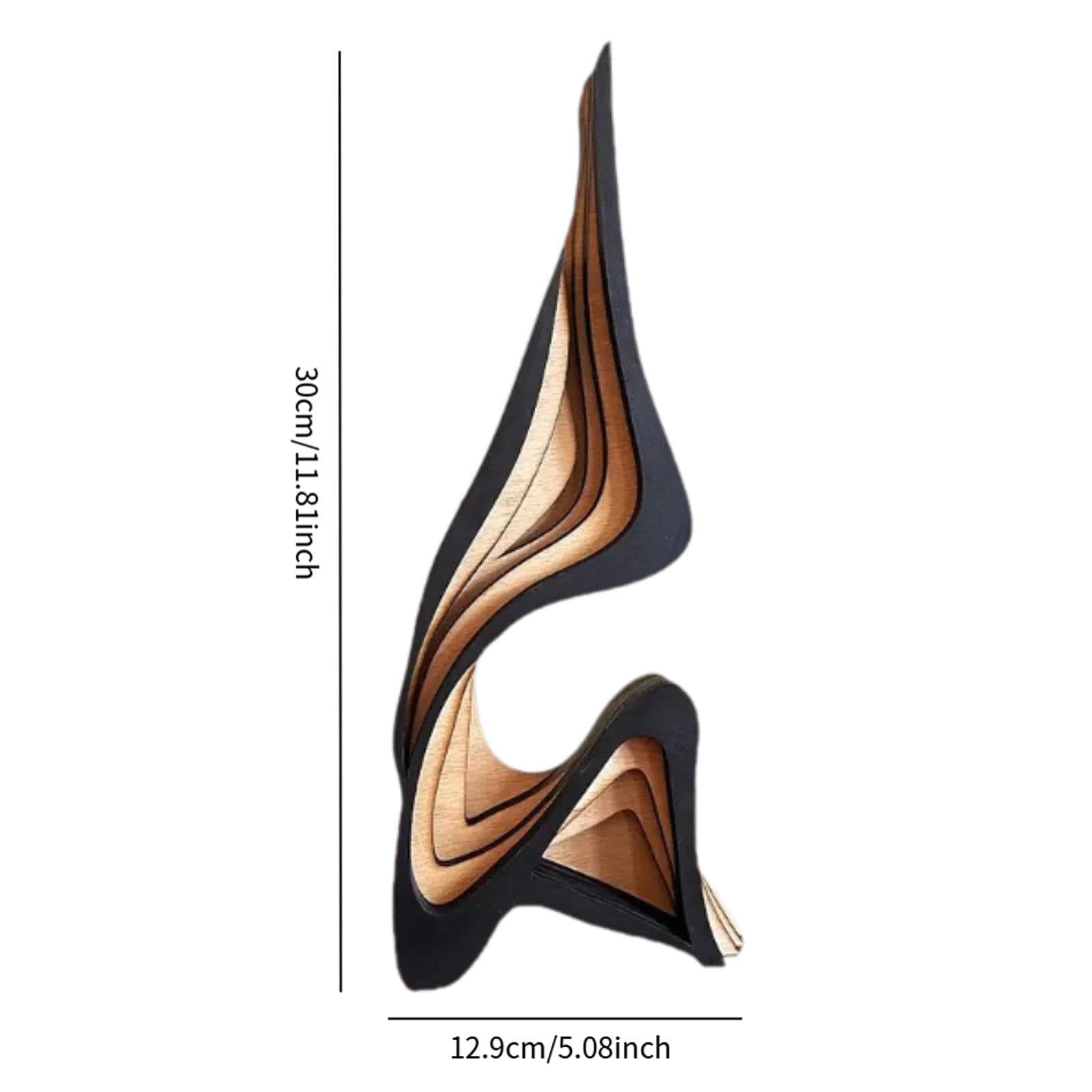 Modern Statue Holz Deko Kunstfigur Abstrakte Gebogene Skulptur Modernes Design Abstrakte Statuen für Schlafzimmer Leseraum Praxis Schreibtisch Indoor Skulptur Skulptur deko Modern , 30 X 12.9 Cm