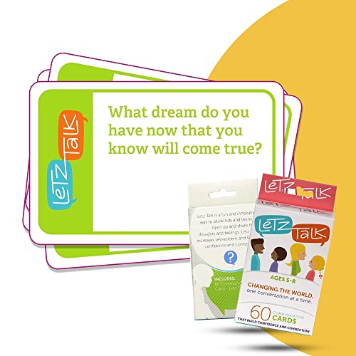 Letz Talk Communication Cards For Kids - Conversation Cards To Build Confidence & Emotional Intelligence, Family Games For Kids & Adults, Family Game Night - Easter Basket Stuffers Ages (5-8) #TOP6