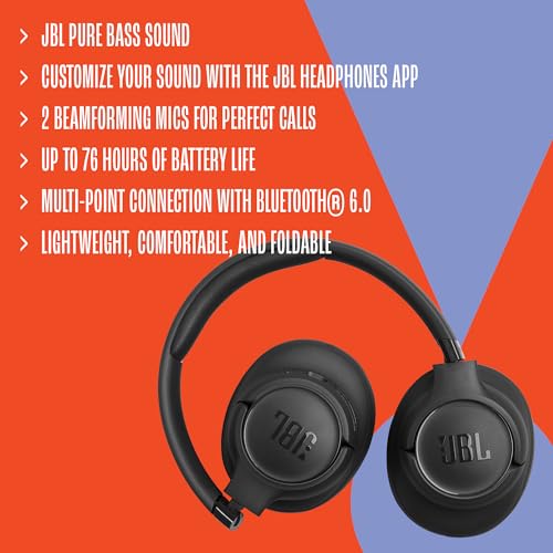 Image of JBL Tune 730 BT Wireless Over-Ear Headphones with JBL Pure Bass Sound, Up to 76 Hours of Music Playback, Bluetooth 6.0, Lightweight, Foldable Design, Google Fast Pair, Microsoft Swift Pair, Lavender