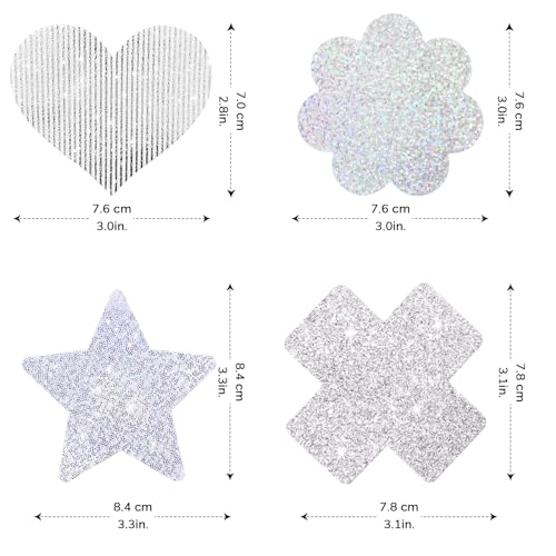Glitters Pasties Rave Nipple Covers Stickers for Women Rave Party 12 Pairs Disposable Sticky Breast Petals4