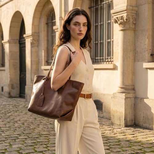 Bolso Tote de Cuero PU ligero para mujer miniatura 2