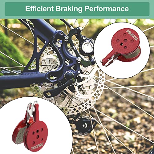 X AUTOHAUX 4 Pair Resin Disc Bike Brake Pads Replacement with Spring Leaf, Red - Image 4