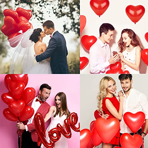 Image of Party Propz Red Heart Balloons For Decoration - 50 Pcs Heart Shape Balloons, Anniversary Balloons for Decorations, Love Balloon For Decoration, Anniversary Decoration Items (Latex)