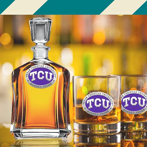 Image of Heritage Pewter TCU Capitol Decanter | 24 OZ Whiskey Decanter for Liquor with Airtight Stopper | Expertly Crafted Pewter Glass