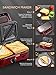 FOHERE Waffle Maker 3 in 1 Sandwich Maker 1200W Panini Press With Removable Plates and 5-gear Temperature Control, Non-stick Coating Easy to Clean,Indicator Lights, Red