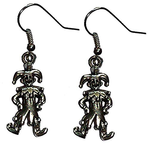 Tibetan Silver Clown Jester Joker Earrings