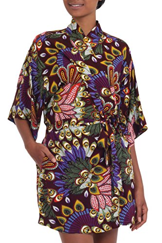 Novica Peacock Rayon Robe, Jungle Groove' #TOP10