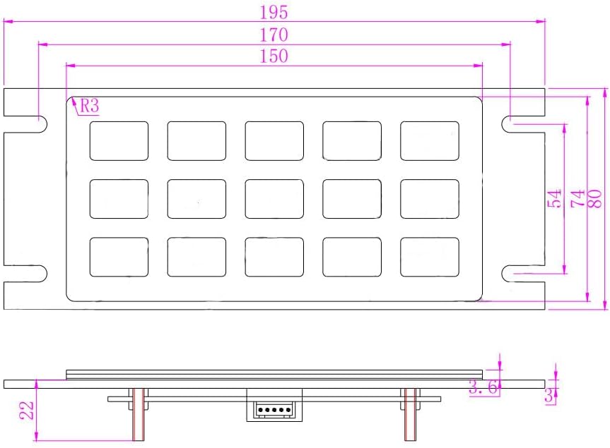 15-Key Rugged Stainless Steel Numeric Keypad for Industrial Kiosks Payphones and Vending Machines(Matrix,Layout 2)