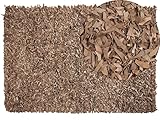lederteppich schwarz rund Hochwertiger Lederteppich in Beige