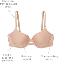 Vista 4 de Warner's No Side Effects Brasier para mujer, de cobertura completa, con varillas