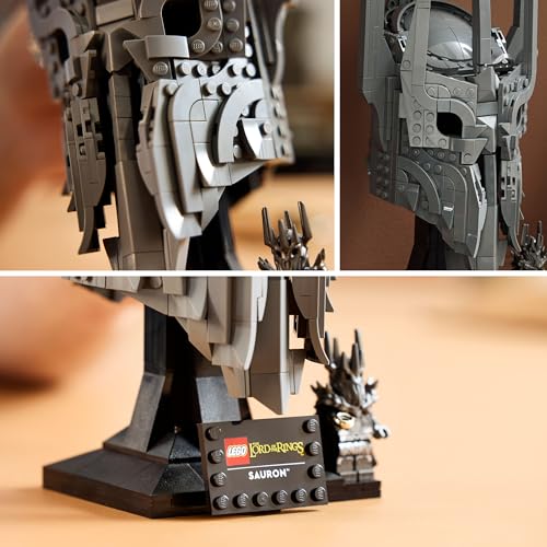 Image of LEGO Icons The Lord of the Rings: Sauron's Helmet - Fantasy Decor Building Kit for Adults - 11373