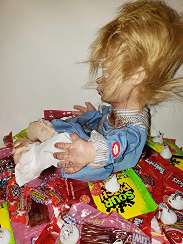 Muñeca animada aterradora de 11 pulgadas para Halloween miniatura 3