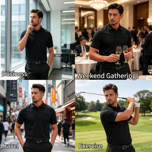 Capri Polo Shirts Men Ultra Comfortable Polo Shirt | Textured Breathable Refreshing Casual Polo Shirts miniatura 2