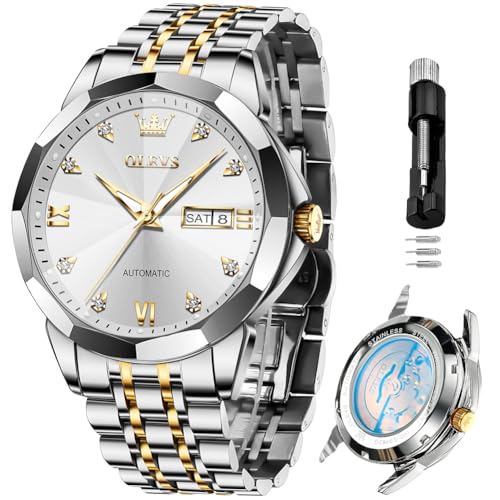 OLEVS Silver Watches for Men Automatic Luxury Diamond Mechanical product image