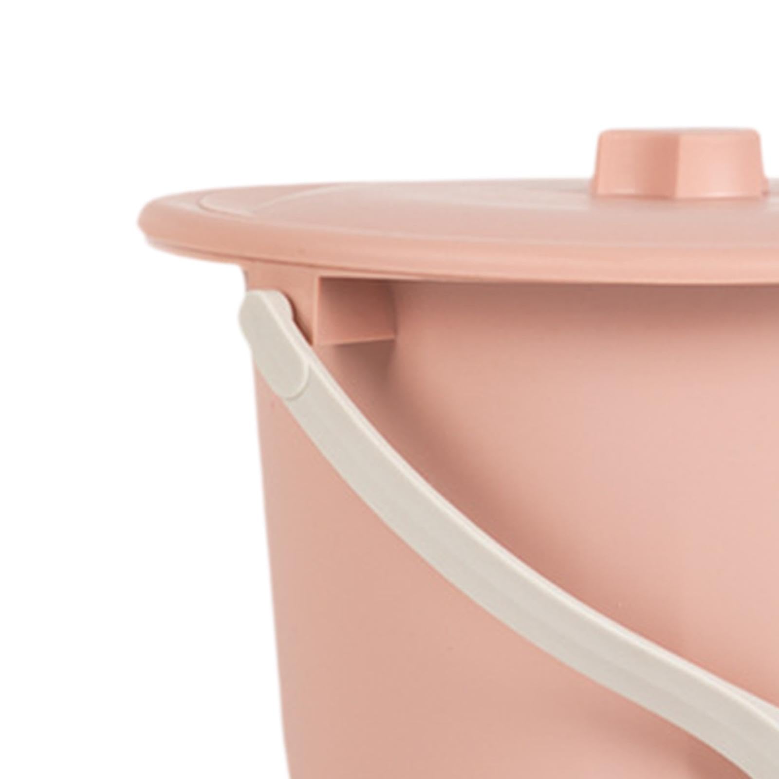 MagiDeal Vaso sputacchiera orinatoio con coperchio addensato vaso da notte per la casa vasino secchio per bambini donna camera da letto casa interna, Rosa
