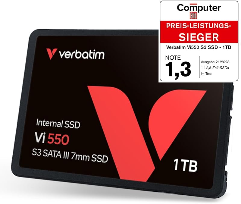 Verbatim Vi550 S3 1TB SATA III SSD 2.5" - 550MB/s olvasási sebesség, PC és laptop