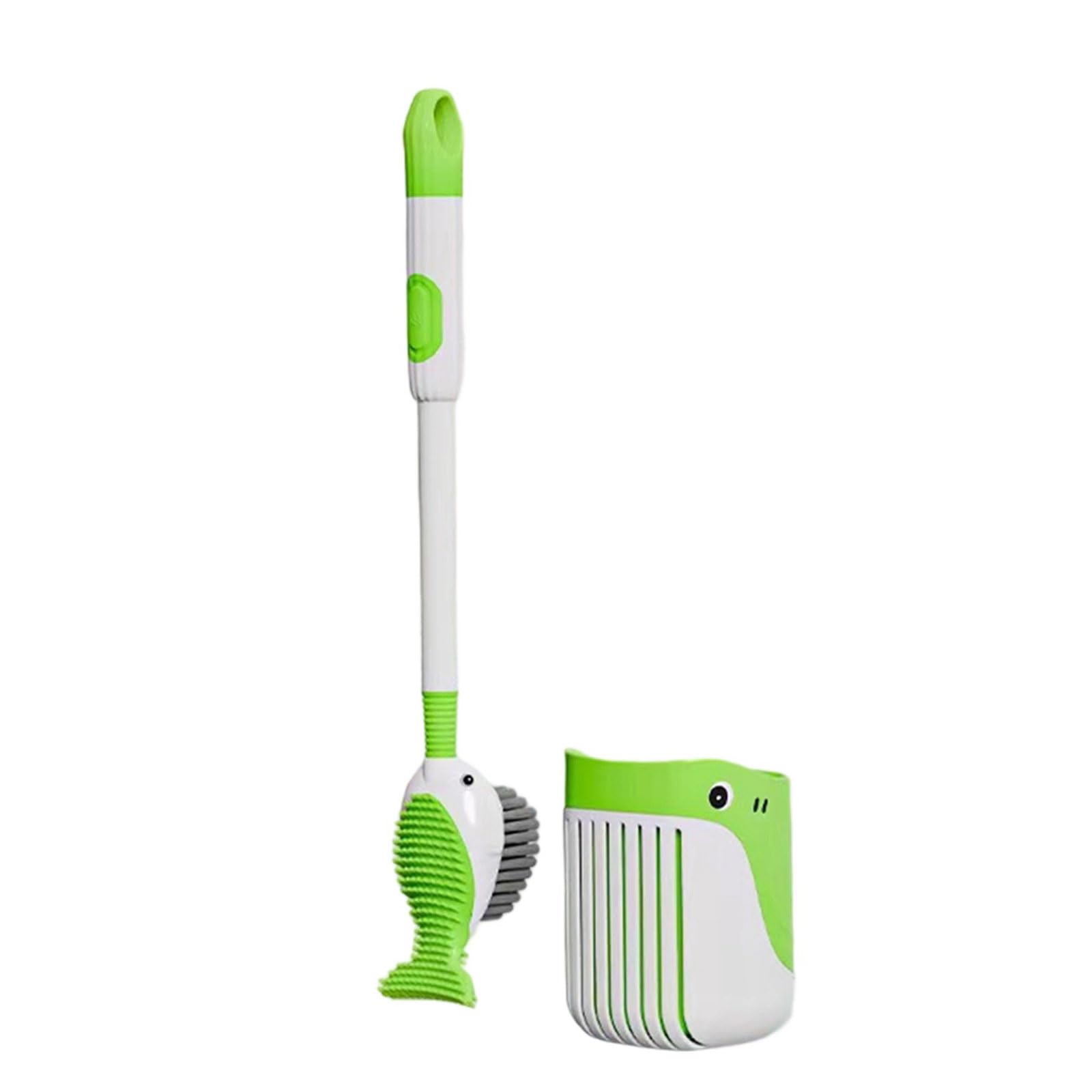 Cartoon Whale Holder with Handle Toilet Brush and Holder Bowl Dispenser Liquid Bathroom Accessories Easy to Clean