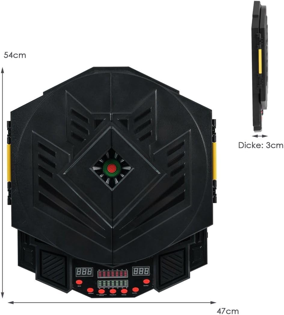 Bersagli Elettronici Per Freccette, Set Professionale Con 216 Modalità Di Gioco, Mobiletto, 4 Display Led Luminosi E 12 Freccette, Punteggio Automatico, Fino A 8 Giocatori.