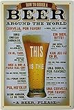 Dehavre How to Order a Beer Around The World Retro Vintage Bar Restaurant Metal Tin Sign 8