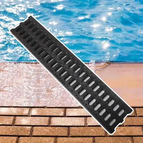 SSDDLZEQ Rejilla de Drenaje de Canal Estrecho con Cubierta de Drenaje, Rejilla de Drenaje Exterior de plástico Negro, Cubierta de Drenaje Francesa