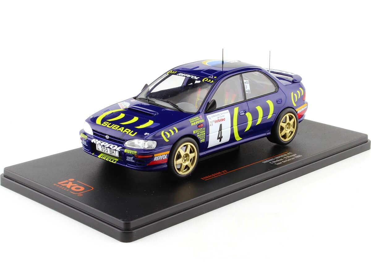 Cochesdemetal Purple Modellino In Scala Compatibile Subaru Impreza 555 Wrc N.4 Rally Tour De Corse 1995 Mcrae/Ringer 1:24 Ixo Model 24Ral028b