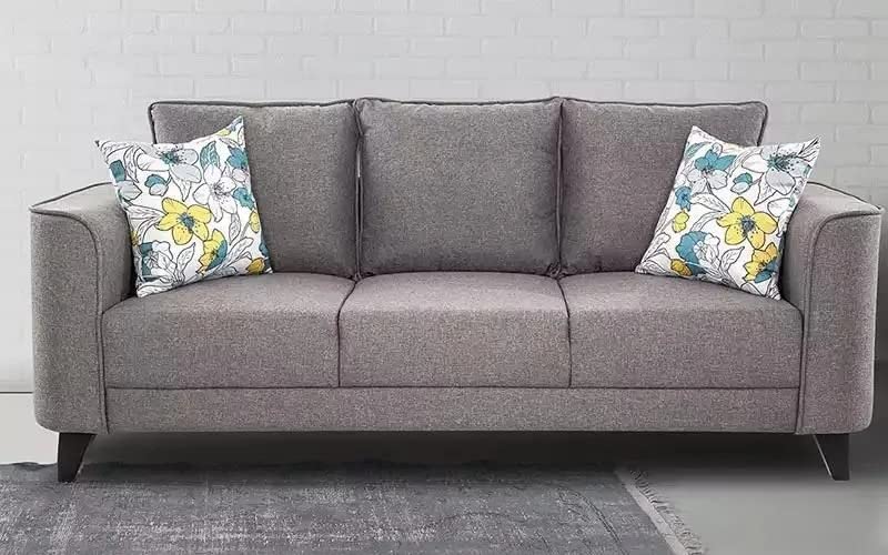 Arisa 3 Seater Fabric Corner L Shape Sofa Set for Living Room (Grey)-image-22