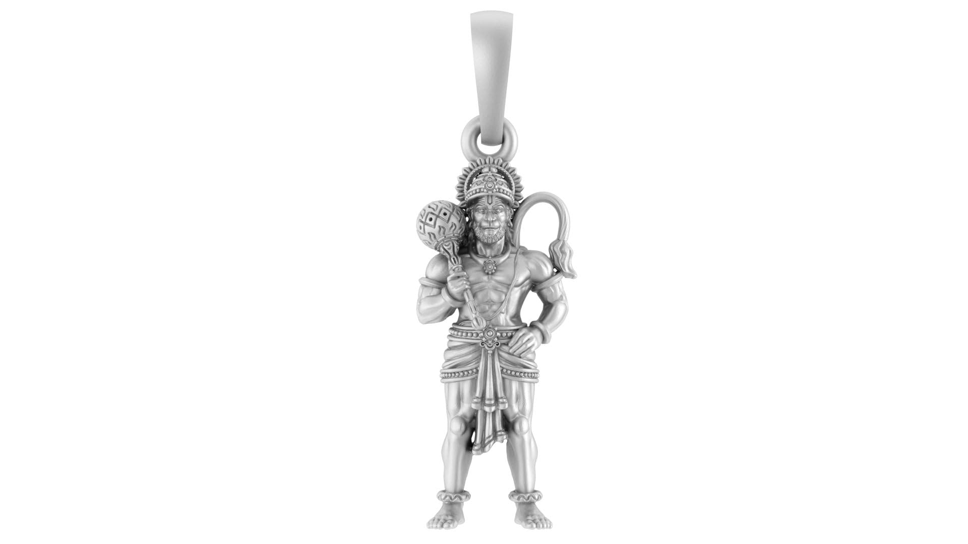 akshat sapphire Sterling Silver (92.5% purity) God Hanuman (Big Size) Pendant for Men Pure Silver Lord Bajrang Bali Locket for Good Health & Wealth-picture-38