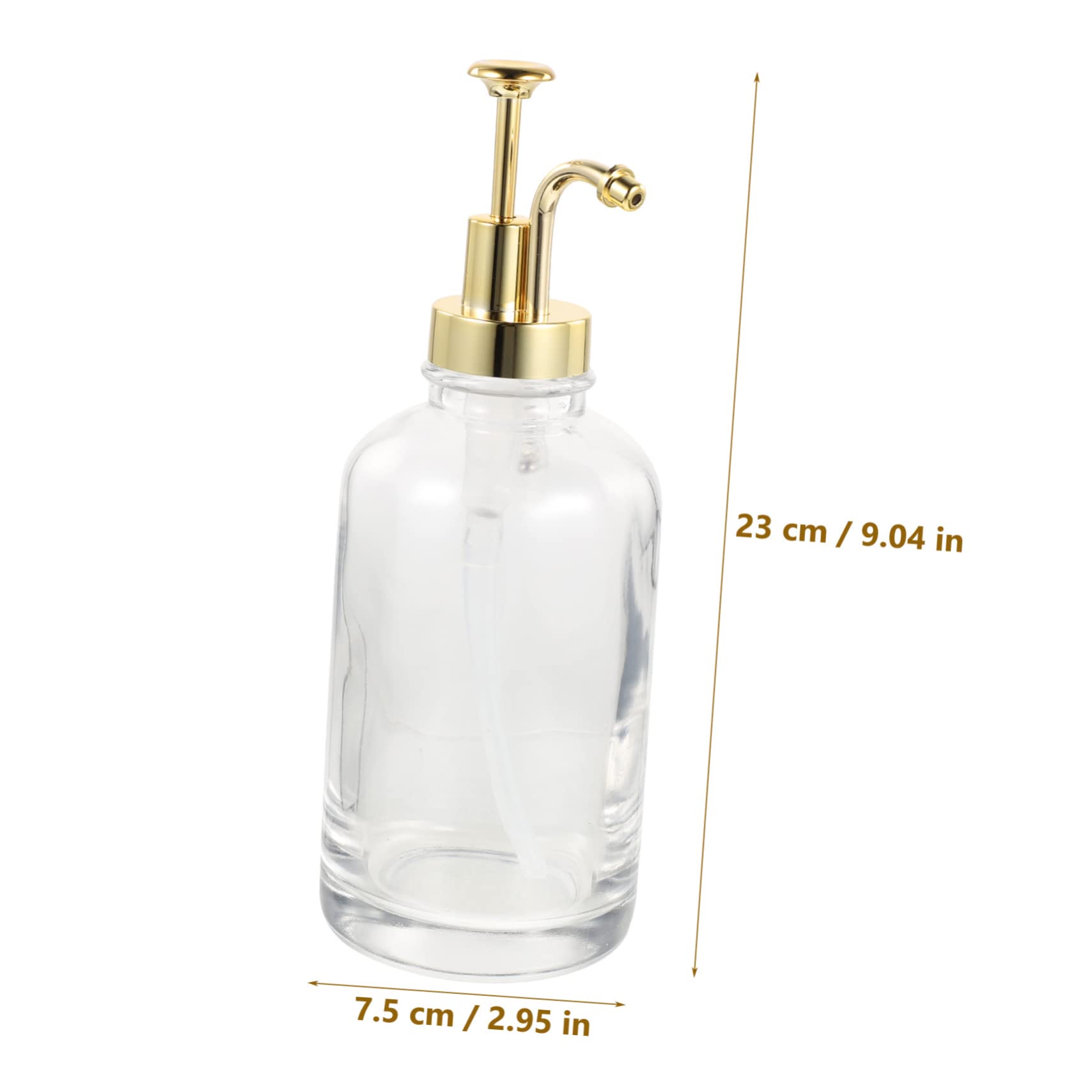Dispensador de Jarabe Multiusos de Vidrio Bomba, Dorado