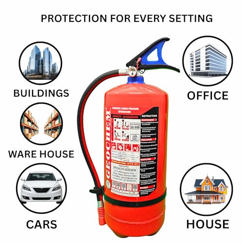 Image of ABC Multipurpose Dry Powder Fire Extinguisher - ISI Certified, Portable & Easy to Use - for Home, Office, Car, Shop, Kitchen - Fire Safety Equipment (6kg)