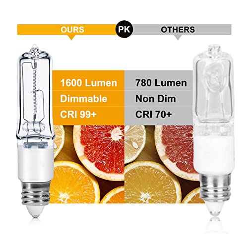 Gmy Jde11 120V 100W T4 Mini Candelabra Base 1600Lm 2800K Clear Dimmable Jd E11 Halogen Light Bulbs 4Pack #TOP1