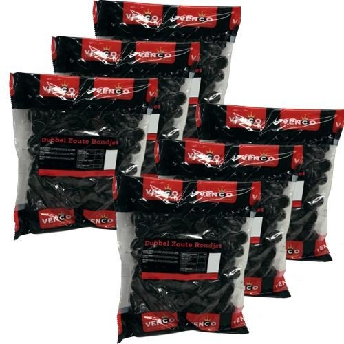 Venco Holland Dubbelzoute Rondjes - Regaliz (6 paquetes de 1 kg)