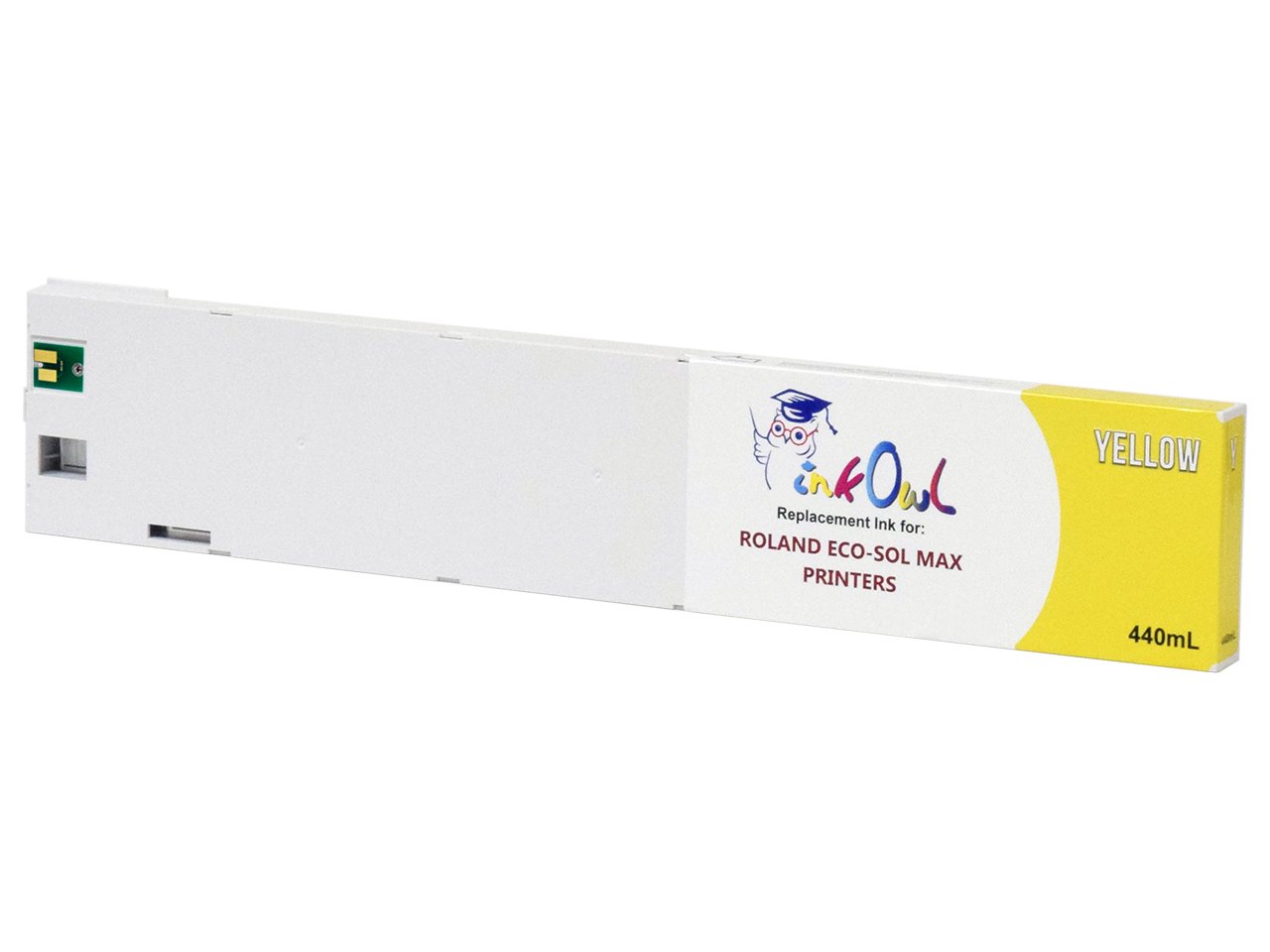 InkOwlCompatible Ink Cartridge Replacement for Roland ECO-SOL MAX Printers ESL3-4YE (440mL, Yellow)
