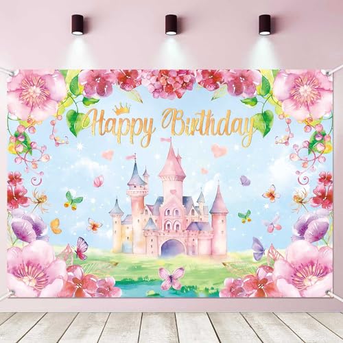 Fondo para fiesta cumpleaños princesa 8x6 ft rosa miniatura 2