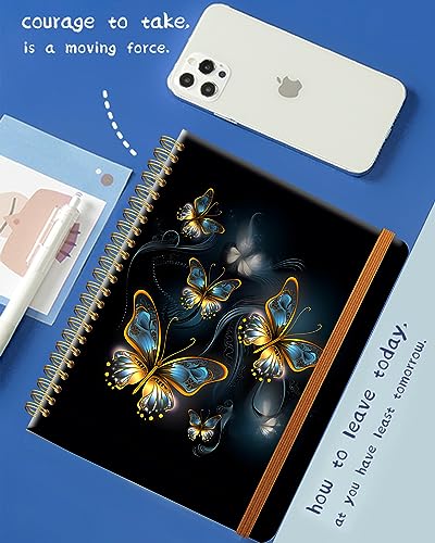Carnet à spirales A5 ligné couverture rigide fleurie pour femme - 4