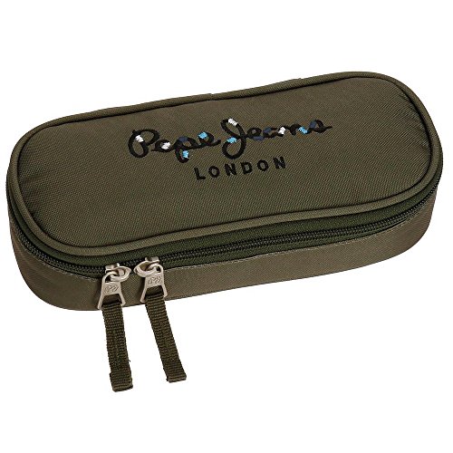 Estuche Pepe Jeans Harlow Verde Caqui con organizador interior