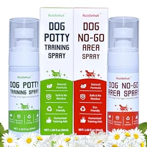Dog Potty Training Spray & NO-GO Area Spray | Helps Train Puppies & Dogs Where to Potty | Dog Pee Training Spray | Suitable for Indoor & Outdoor Use | (1.6 Fl Oz Spray Set)