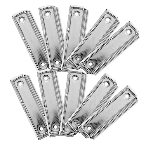 VILLCASE 10pcs School Office Metal Plate Clamps Grid Writing File Clips Easy to Install Matching Rivets