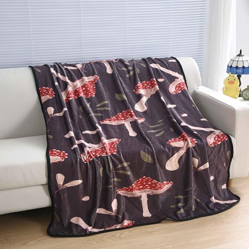 SDY Mushroom Blanket 50"*60",Cozy Mmushroom Throw Blanket All-Season for Sofa Couch Cottagecore Room Decor Blankets for Adults Teen