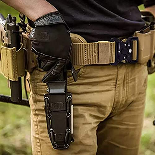 2pcs Tactical Belt,Military Style, Heavy-Duty Nylon Belt With Quick Release Metal Buckle, Work Belt 1.5 X 4 Ft(Beige & Green), 4FT3