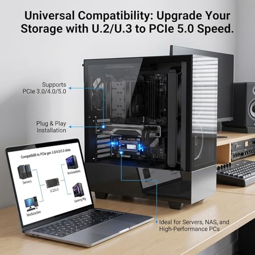 U.2 a PCIE tarjeta de expansión de fácil mantenimiento y accesorios de almacenamiento SSD interno 5