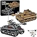 Produktbild WW2 Armee Tank Spielzeug Bausteine Kit, Deutscher Tiger und amerikanischer M4 Sherman Tank Modelle 1184 Blöcke, Militär Spielzeug, Geschenk für Jungen Kinder und Jugendliche Alter 6-14