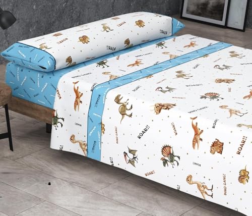Kimbatex Textil Hogar Tienda Juego de Sábanas Infantiles Roomers Bed Linen. Surtido De Modelos y Tamaños. 50% algodón 50% poliéster. Calidad 30/30 144/Hilos. (Rex, Cama 90cm)