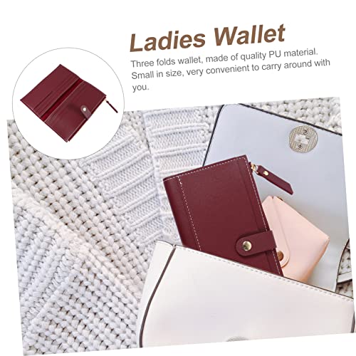 KESYOO 1pc Multifunctional Wallet for Women Multi-card Holder Purse Wine for Daily Use Easy Open and Close for Storing Cards and Receipts3