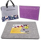 Wool Pressing Mat for Quilting - 100% New Zealand Wool Ironing Mat for Quilters, Best Ironing Mat for Table Top Crafts, Bonus Travel Bag & Cutting Mat - 13.5x17, LMD Innovations Wool Mat for Ironing