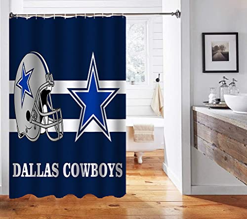 Namdeva American Football Shower Curtain, White Stripe Quotes Grey Helmet Texas Star Man Cave Athletes Fans Sports Bathroom Decor, Waterproof Polyester Fabric Shower Curtain, 72 X 72 Inch, Navy Blue #TOP4
