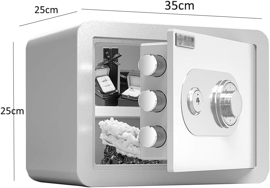 Mechanical Password Deposit Box,Wardrobe with Key Invisible Bedside Code Safes Office All-Steel Anti-Theft Jewelry Manual Family Cabinet (Gold 25cm) Safe