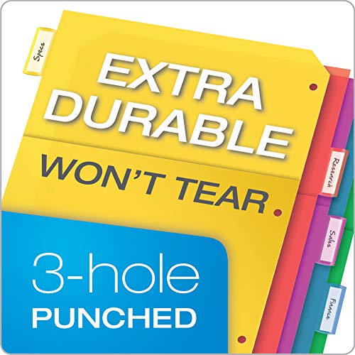 Oxford Plastic 2 Pocket Binder Dividers, 5 Tab 1/5 Cut, Letter Size, 3 Sets - image 3