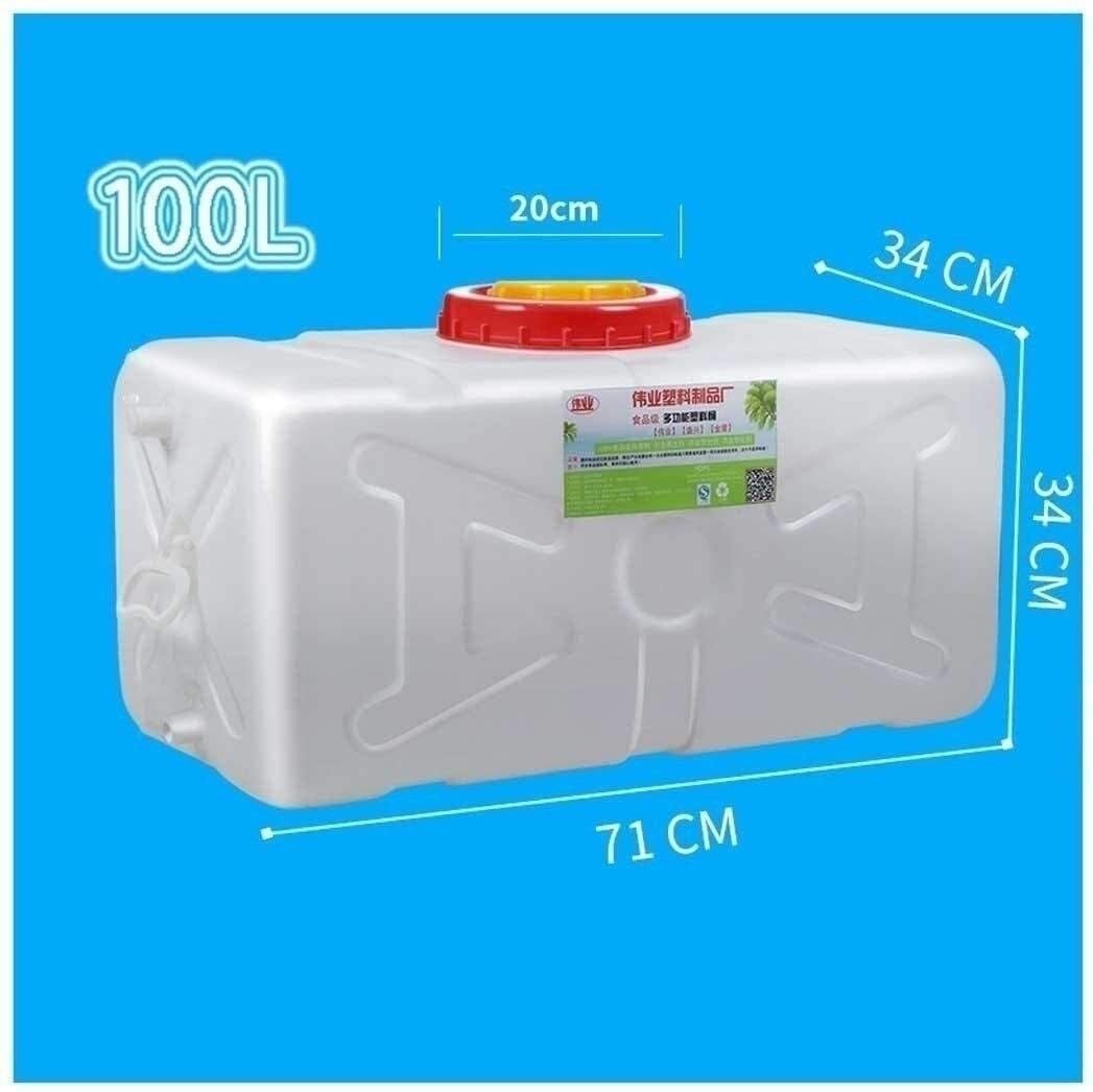 Contenedor Agua con Grifo 100L, Jarra Portátil Almacenar Agua Tanque Agua Cuadrado Horizontal Blanco Grado Alimenticio Perfecto For Acampar Al Aire Libre, Senderismo, Emergencias